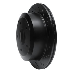 Pontiac GTO Brake Rotor (1) - Rear Right - R1 Concepts - Drilled & Slotted - Black - `05-`06